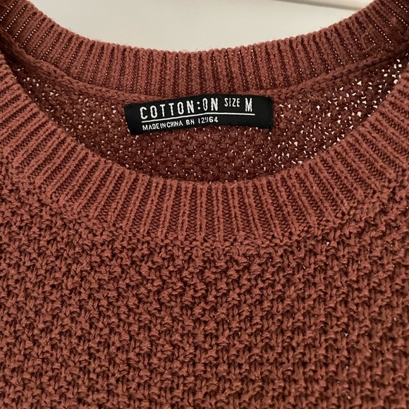 EUC “Cotton On” Long Sleeve Brown Sweater, Sz Med HAND WASH NO BLEACH DRY FLAT - Picture 3 of 7